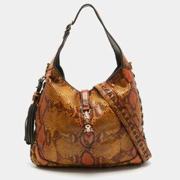 Pre Owned Gucci Multicolor Python Large New Jackie Hobo