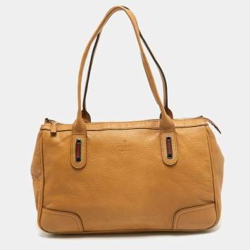 Pre Owned Gucci Beige Leather Princy Shopper Tote