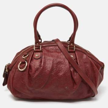 Pre Owned Gucci Brick Brown Guccissima Leather Medium Sukey Boston Bag
