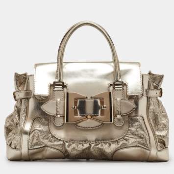 Pre Owned Gucci Gold Guccissima Leather Large Queen Satchel