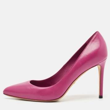 Gucci Purple Leather Brooke Pointed Toe Pumps Size 37