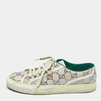 Gucci Multicolor Crystal GG Canvas Tennis 1977 Sneakers Size 40.5