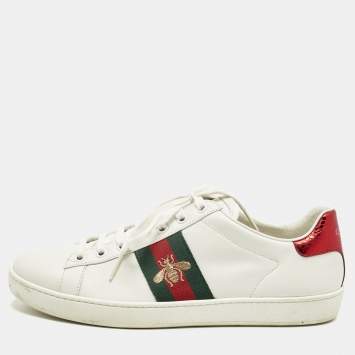 Pre Owned Gucci White Leather Ace Foldable Sneakers Size 39