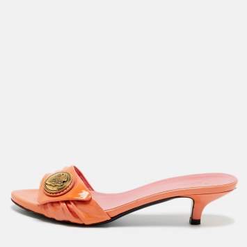 Pre Owned Gucci Pink Patent Leather Hysteria Slide Sandals Size 37