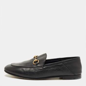 مملوكة مسبقًا Gucci Brixton Foldable Size 36.5 Black Leather Loafers
