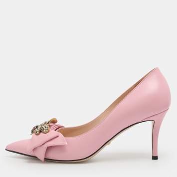 مملوكة مسبقًا Gucci Queen Margaret Size 40.5 Pink Leather Pumps