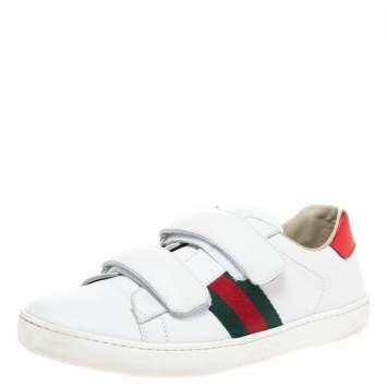 مملوكة مسبقًا Gucci White Leather Ace Low Top Sneakers Size 36