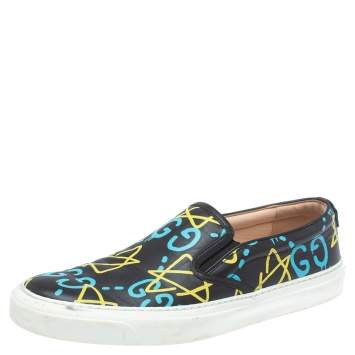 Pre Owned Gucci Multicolor Leather Gucci Dublin Ghost Slip On Sneakers Size 40