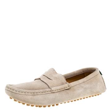 Pre Owned Gucci Beige Suede Penny Loafers Size 36