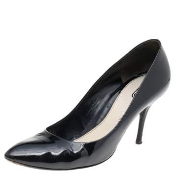 Pre Owned Gucci Black Patent Leather Pumps Size 40