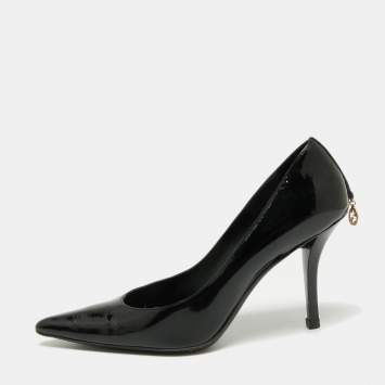 Pre Owned Gucci Black Patent Leather Pointed Toe Pumps Size 37