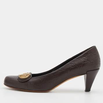مملوكة مسبقًا Gucci Brown Guccissima Leather Hysteria Pumps Size 38