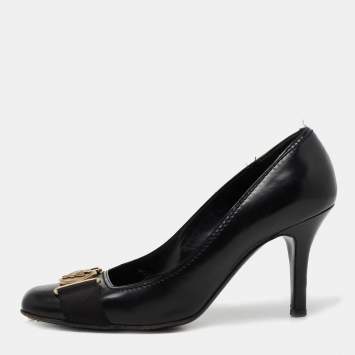 Pre Owned Gucci Black Leather Hysteria  Pumps Size 40
