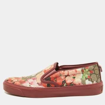 Pre Owned Gucci Multicolor Canvas Bloom Slip On Sneakers Size 38