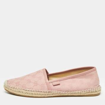 Pre Owned Gucci Pink GG Canvas Espadrille Flats Size 40