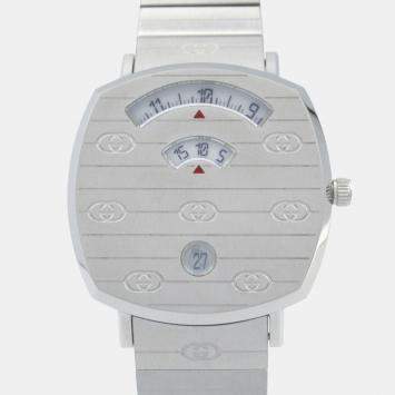 مملوكة مسبقًا Gucci Grip YA157401 Quartz White Stainless Steel Women's Wristwatch 35 mm