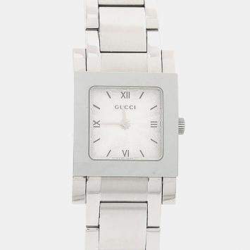Pre Owned Gucci 7900L.1 Silver Stainless Steel Quartz Women's Watches 23mm