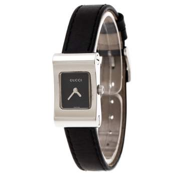 Pre Owned Gucci Black Stainless Steel 2300L Women's Wristwatch 17 mm