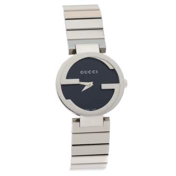 Pre Owned Gucci Black Stainless Steel 133.5 Women's Wristwatch 29 MM