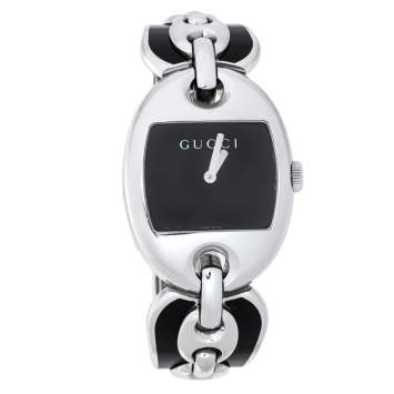 Pre Owned Gucci Black Stainless Steel Marina Chain 121.3 Women's Wristwatch 32MM
