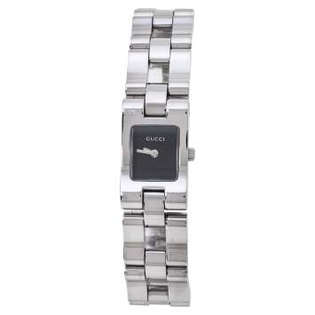 Pre Owned Gucci Black Stainless Steel 2305L Women's Wristwatch 17 MM