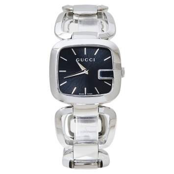 Pre Owned Gucci Black Stainless Steel G-Gucci 125.4 Women's Wristwatch 32 MM