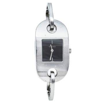 Pre Owned Gucci Black Stainless Steel 6155L Women's Wristwatch 22mm