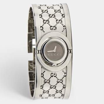 Pre Owned Gucci Brown Stainless Steel Twirl YA112501 Women's Wristwatch 23 mm