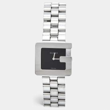 Pre Owned Gucci Black Stainless Steel G Series 3600M Women's Wristwatch 31.50 mm