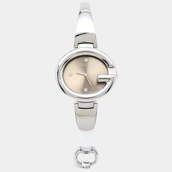 Pre Owned Gucci Brown Stainless Steel Guccissima YA134302 Women's Wristwatch 36 mm