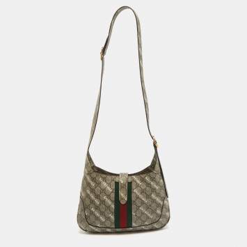 Pre Owned Gucci x Balenciaga Beige/Brown GG Supreme Canvas Small Jackie 1961 Hobo