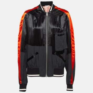 Pre Owned Haider Ackermann Black Satin Bomber Jacket S