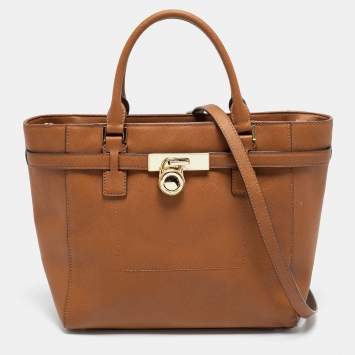 Pre Owned MICHAEL Michael Kors Brown Leather Hamilton Tote