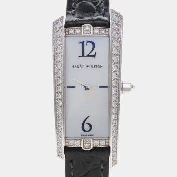 Pre Owned Harry Winston Avenue 340LQW Quartz Stainless Steel Women's Wristwatch 20 mm