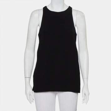 Pre Owned Helmut Lang Black Textured Synthetic Raze Tank Top M 