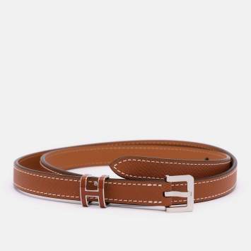 مملوكة مسبقًا Hermes Gold Epsom Leather Pop H 15 Belt 75CM
