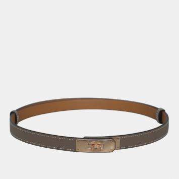 Pre Owned Hermes Etoupe Togo Leather Kelly Belt