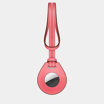 Hermes Rose Azalee Apple AirTag Bag Charm