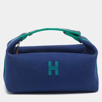 Pre Owned Hermes Marine Canvas Small Bride-a-Brac Pouch
