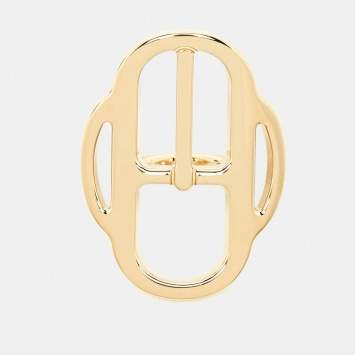 Pre Owned Herrmes Mini Boucle Rose Gold Plated Twilly Ring