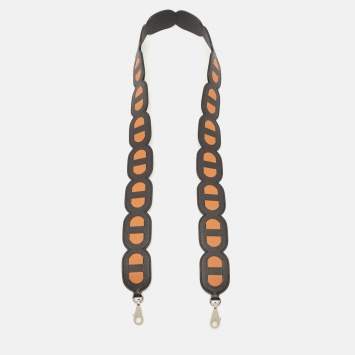 Pre Owned Hermès Noir/Gold Epsom Leather Maillons Shoulder Bag Strap