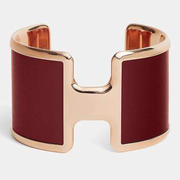 Hermes Rouge H Manchette Olympe bracelet