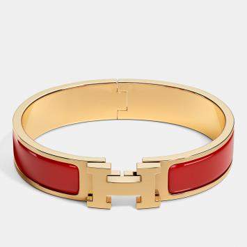 Hermes Rouge Amarante Bracelet Clic H