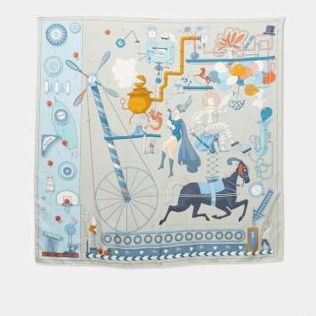 Hermès Grey Reve d'Australie Silk Scarf