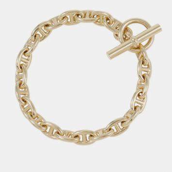 Pre Owned Hermes Chaine D'Ancre Bracelet 22 Frames Size TPM 18K Yellow Gold