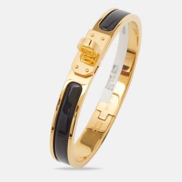 مملوكة مسبقًا Hermes Mini Clic Kelly Enamel Gold Plated Bracelet
