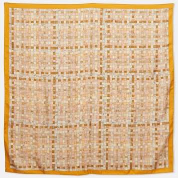 Pre Owned Hermès Yellow Bolduc au Carre Silk Scarf