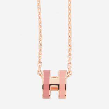 مملوكة مسبقًا Hermes Pop Ash Necklace Rocabar Size Mini Beauty Lacquer Gold Plated