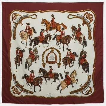 مملوكة مسبقًا Hermes Multicolor Reprise 90 Silk Scarf 