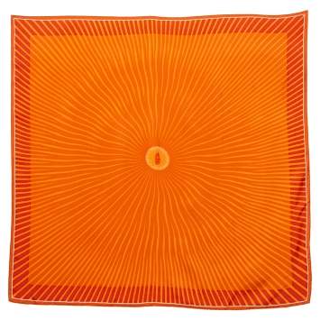 Pre Owned Hermes Pour Burj Al Arab Orange Silk Square Scarf 